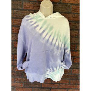 $126 NWT Wild Fox Tie Dye Hoodie Peri Shibori Pullover Sweatshirt Pocket